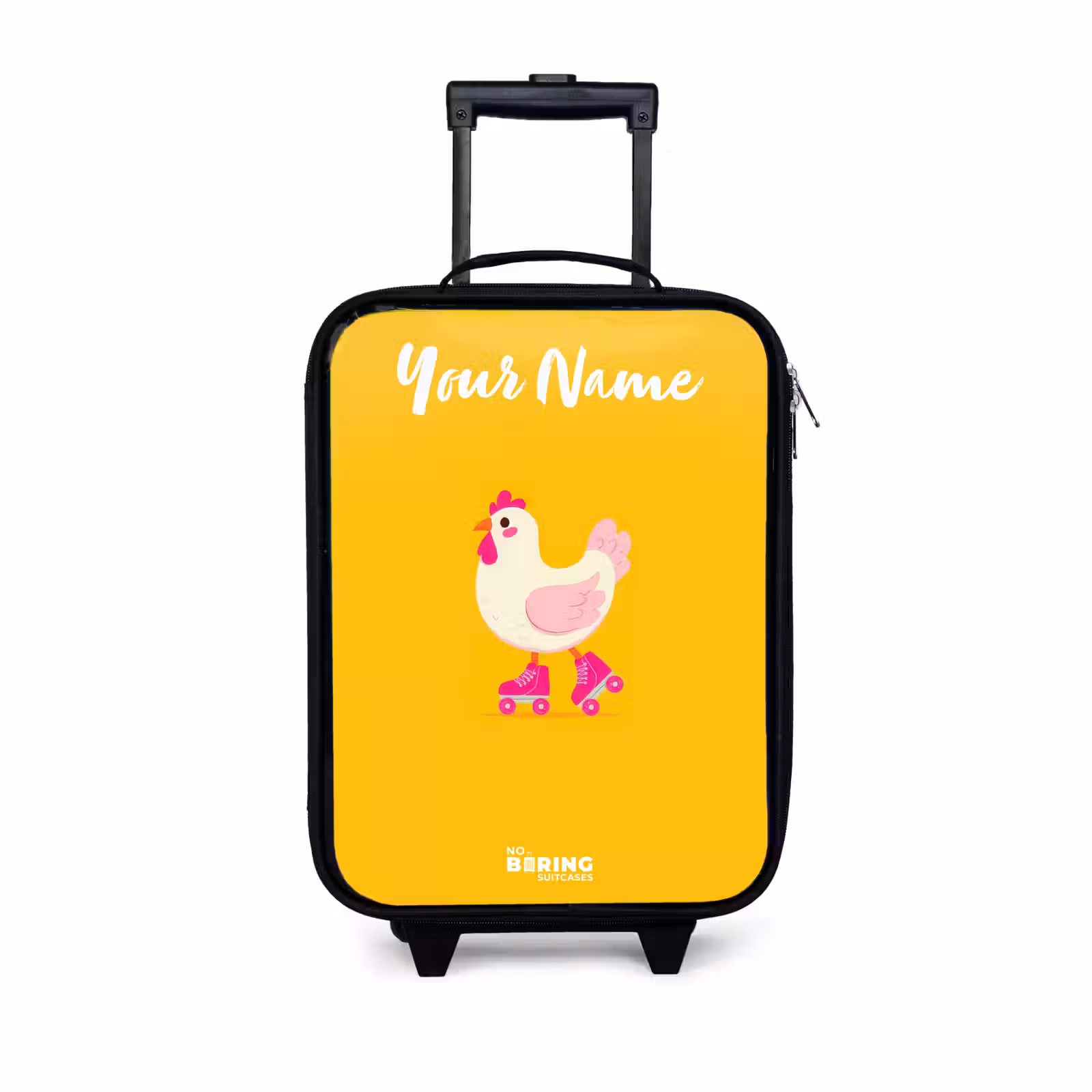 Children's suitcase with name - Kip - Roller skates - Yellow — 1