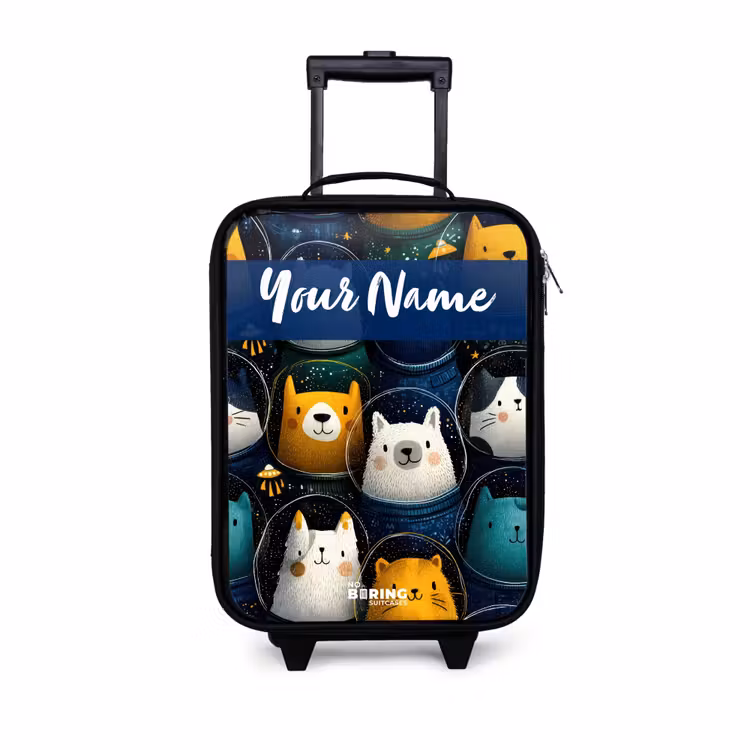 Children's suitcase with name - Animals - Stars - Planets - Astronaut — 1