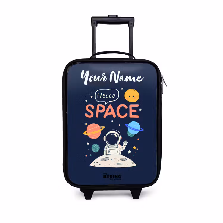 Children's suitcase with name - Astronaut - Quote - Planets - Stars — 1