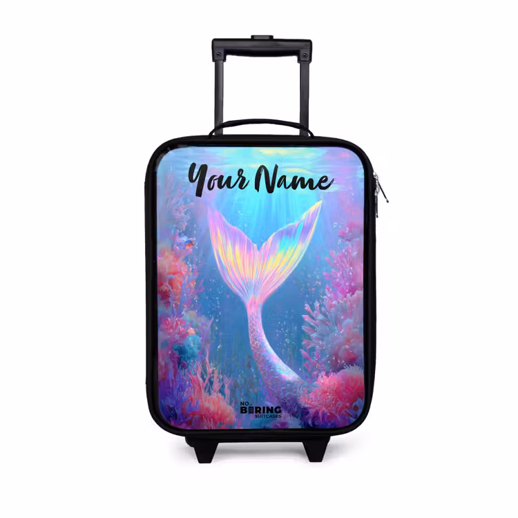 Children's suitcase with name - Mermaid - Coral - Water — 1