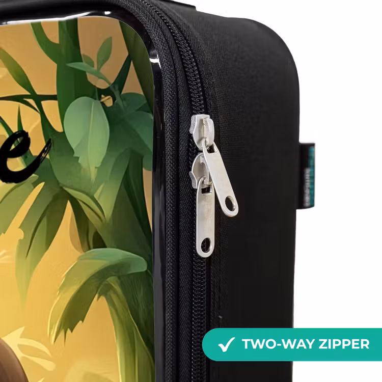 Children's suitcase with name - Panda - Bamboo Forest - Green — 5