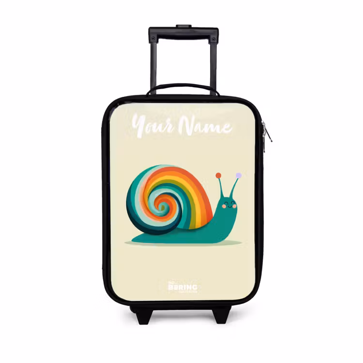 Children's suitcase with name - Snail - Rainbow - Colorful — 1