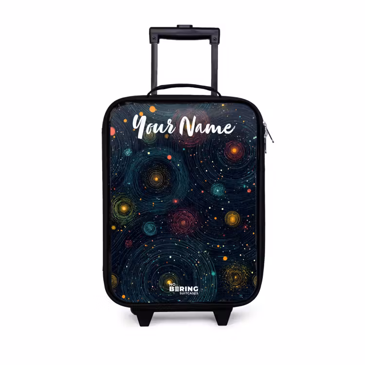 Children's suitcase with name - Stars - Planets - Colorful — 1
