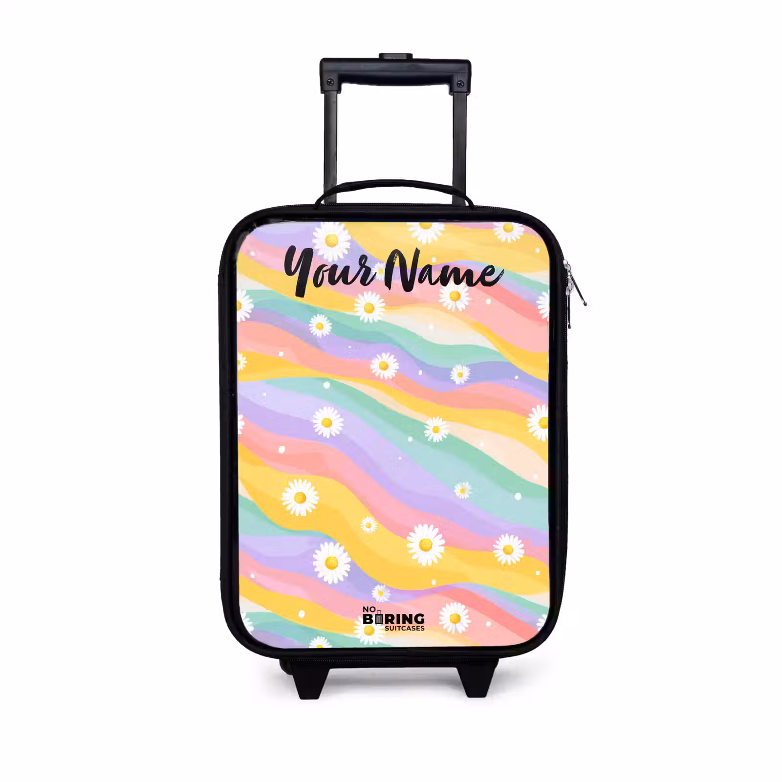 Children's suitcase with name - Daisies - Colorful - Pastel — 1