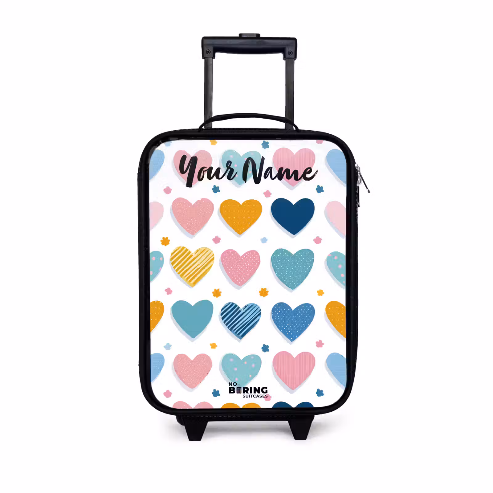 Children's suitcase with name - Hearts - Pastel - Pattern — 1