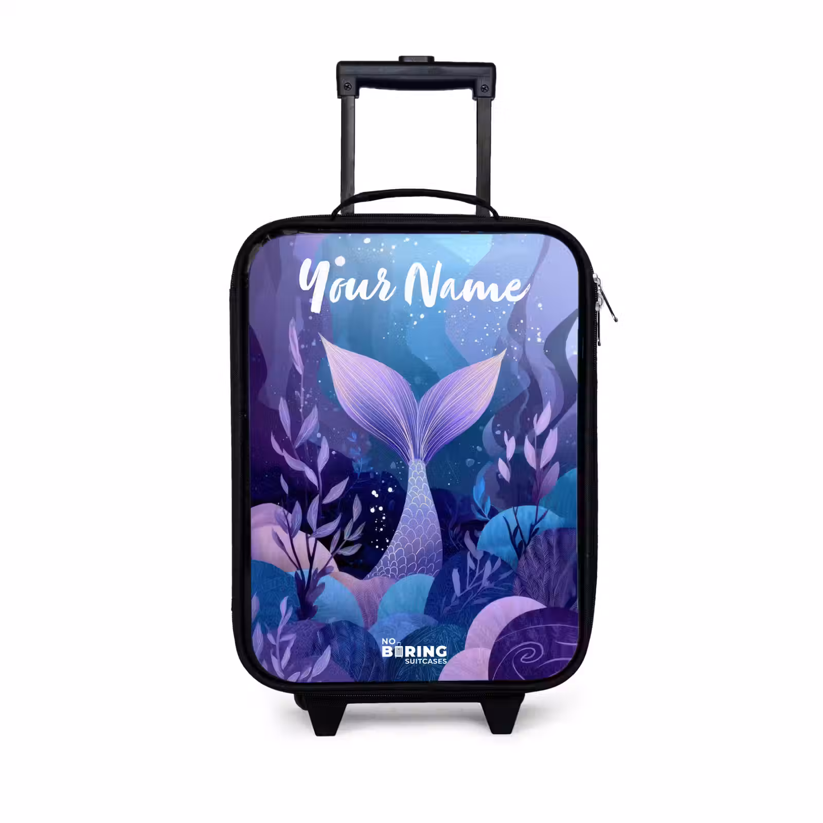 Children's suitcase with name - Mermaid - Underwater - Purple - Blue — 1