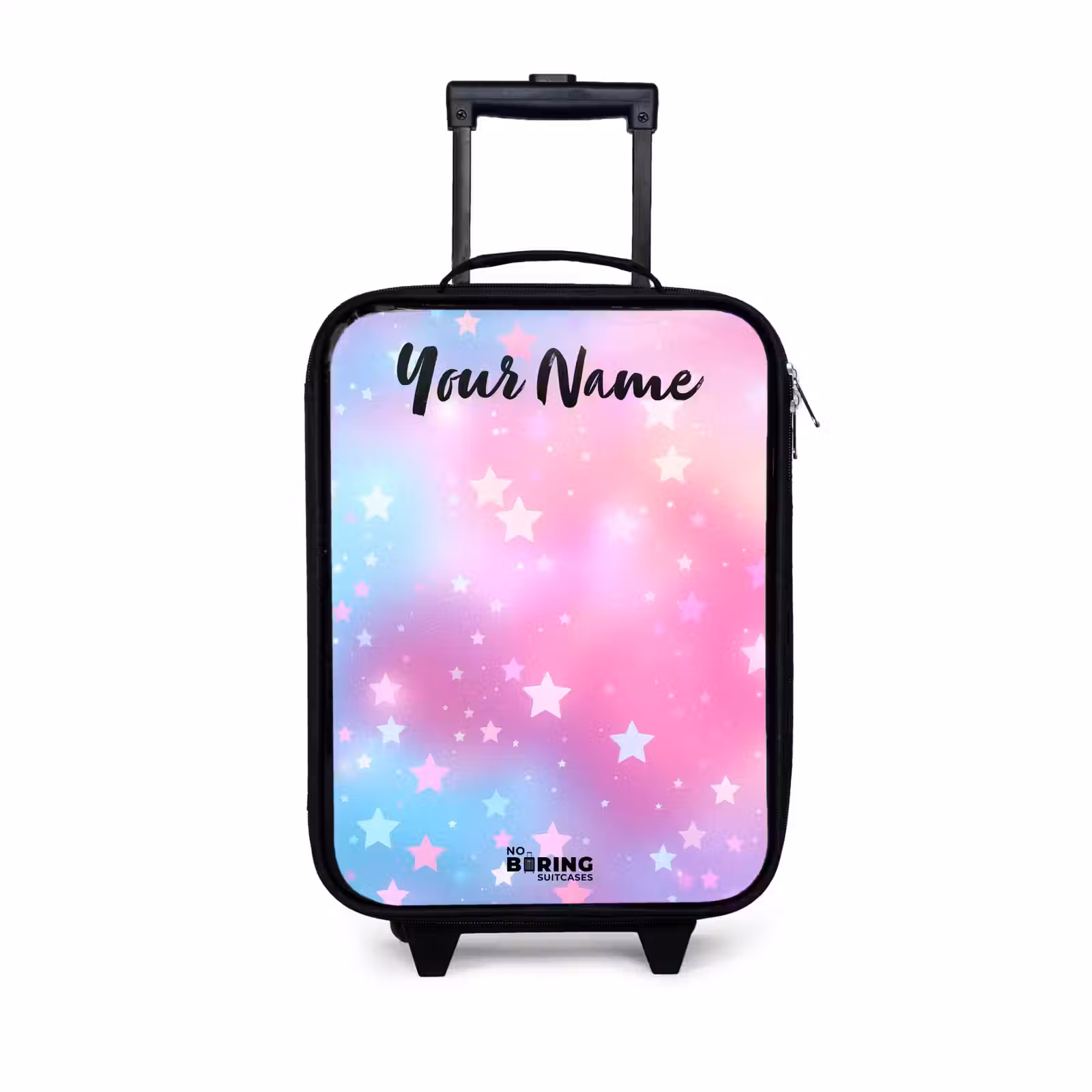 Children's suitcase with name - Stars - Pink - Blue — 1