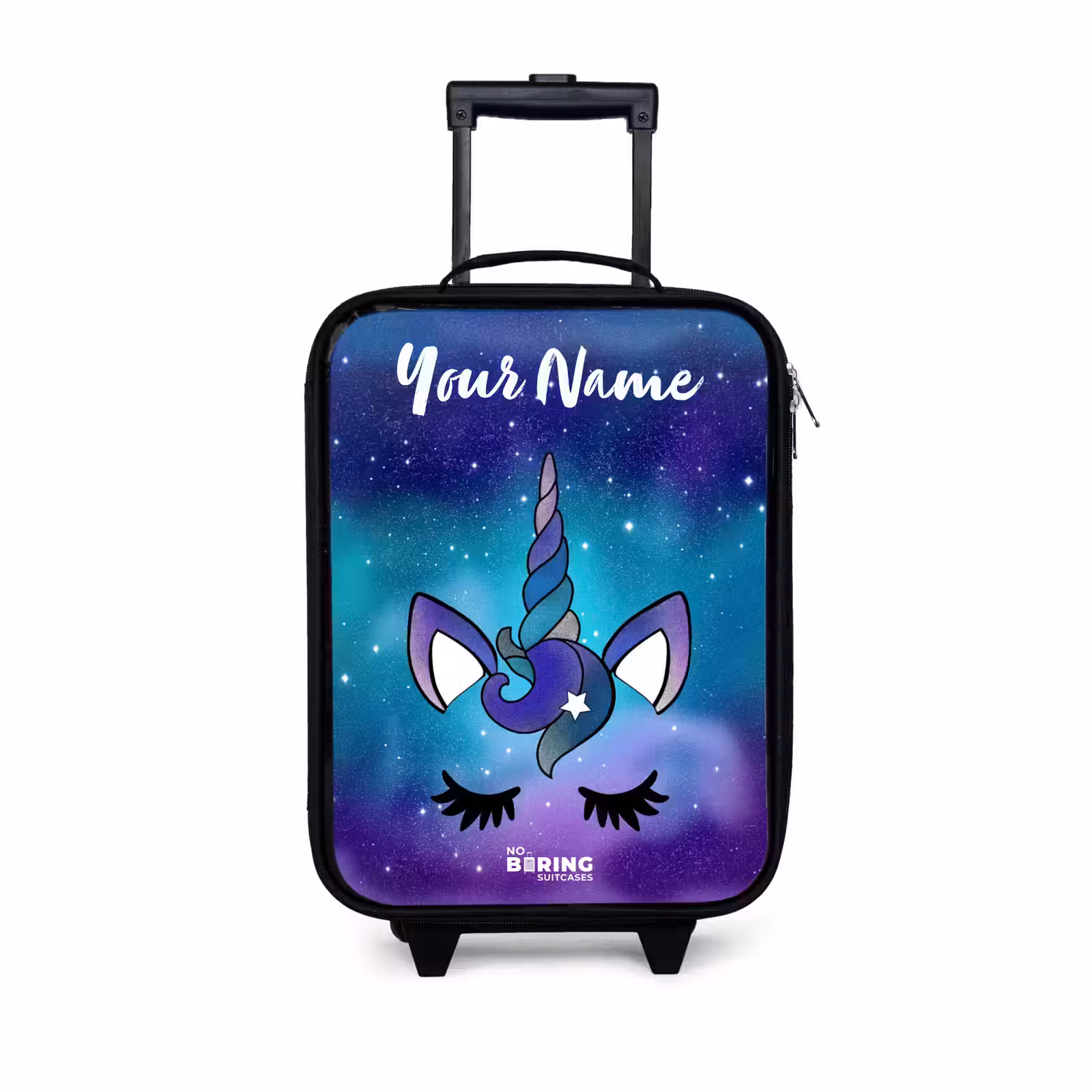 Children's suitcase with name - Unicorn - Starry Sky - Blue — 1