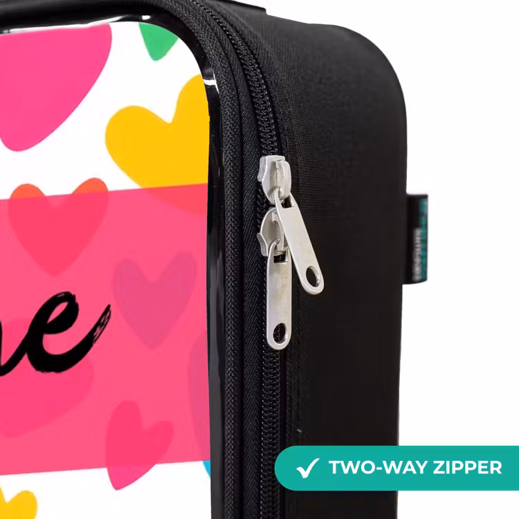 Children's suitcase with name - Hearts - Colorful - Pattern — 5