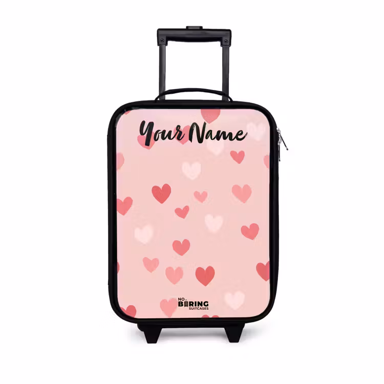 Children's suitcase with name - Hearts - Pattern - Pink — 1