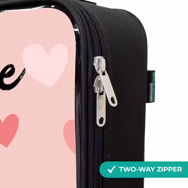 Children's suitcase with name - Hearts - Pattern - Pink — 5