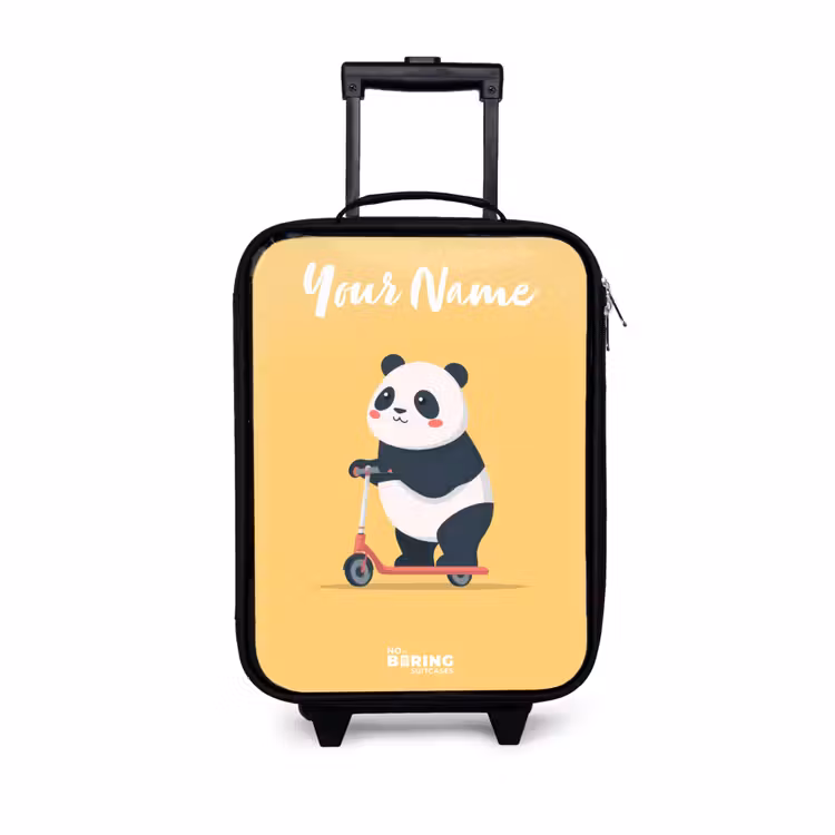 Children's suitcase with name - Panda - Step - Yellow — 1