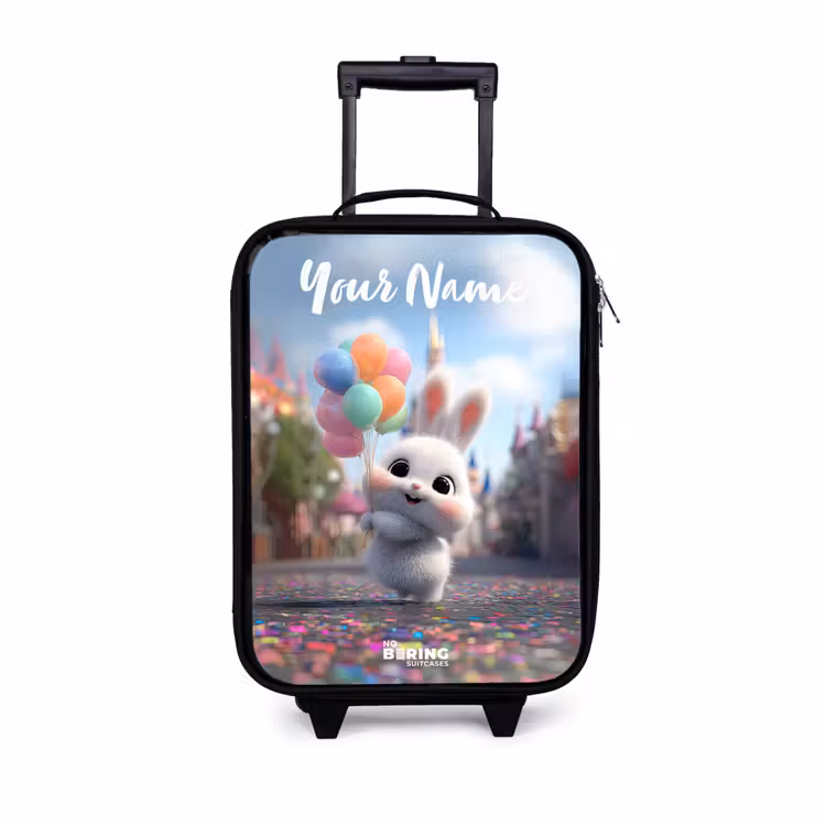 Children's suitcase with name - rabbit - Balloons — 1