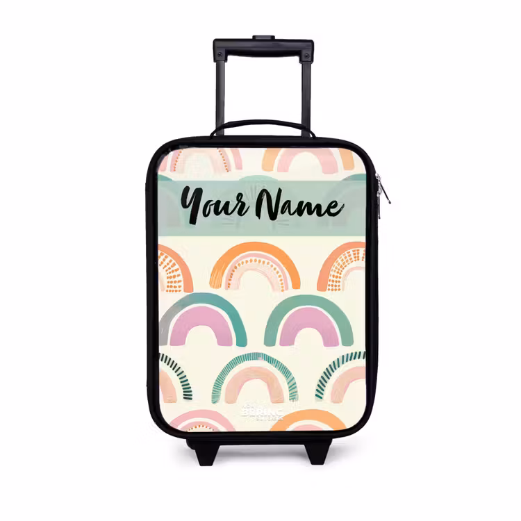 Children's suitcase with name - Rainbow - Pastel - Pattern — 1