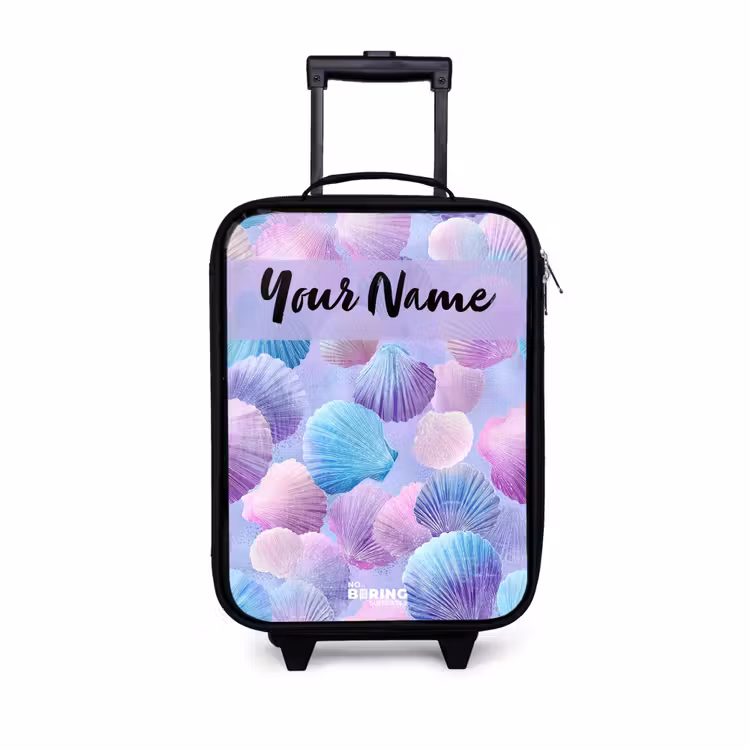 Children's suitcase with name - Shells - Purple - Blue - Pattern — 1