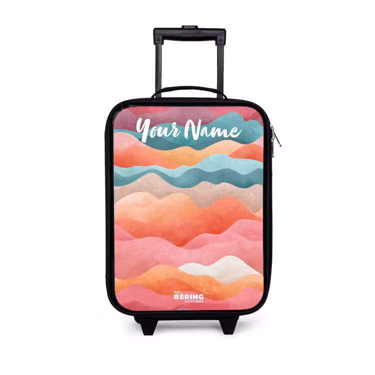 Children's suitcase with name - Waves - Colorful - Abstract — 1