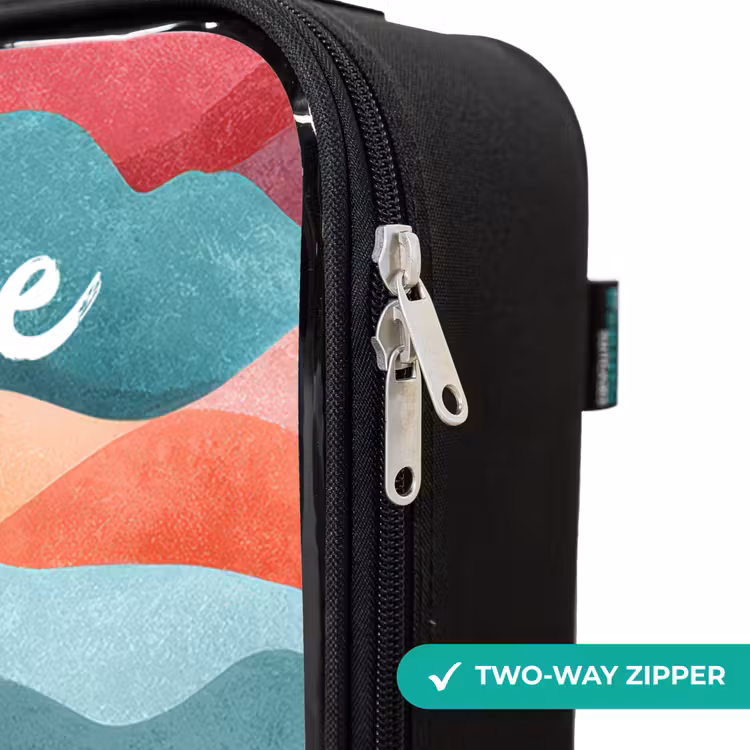 Children's suitcase with name - Waves - Colorful - Abstract — 5