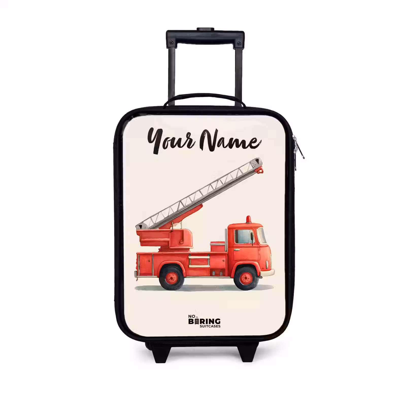 Children's suitcase with name - Fire truck - Signed - Red — 1