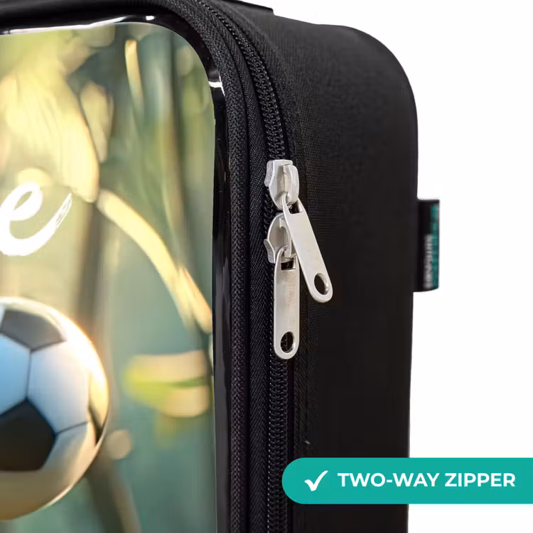 Children's suitcase with name - Boy - Football - Forest - Trees — 5