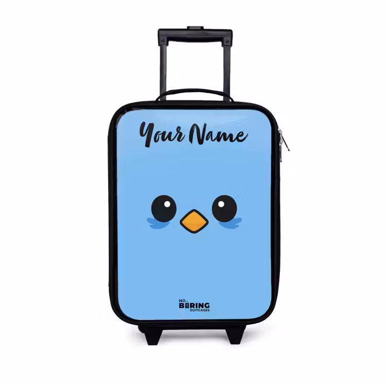 Children's suitcase with name - Kawai - Bird - Blue — 1