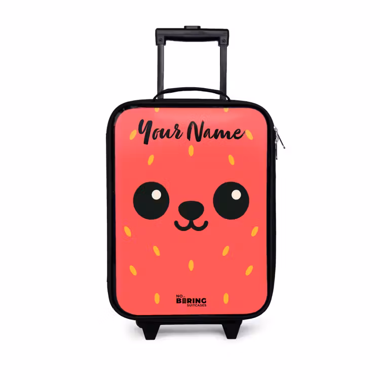 Children's suitcase with name - Kawai - Strawberry - Red — 1