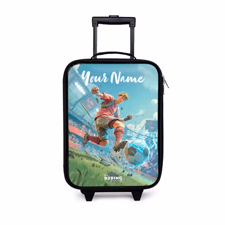 Children's suitcase with name - Stadium - Footballer - Ball - Electric — 1