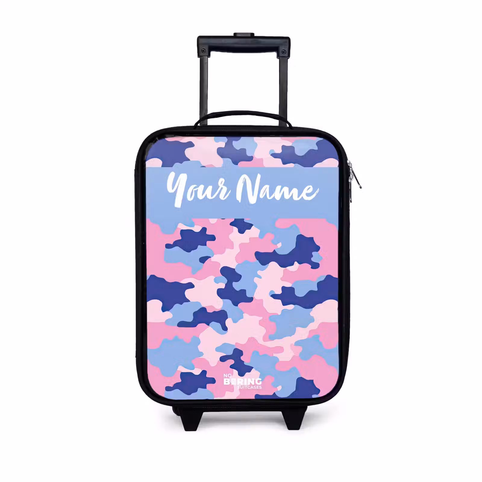 Children's suitcase with name - Camouflage - Pink - Blue — 1