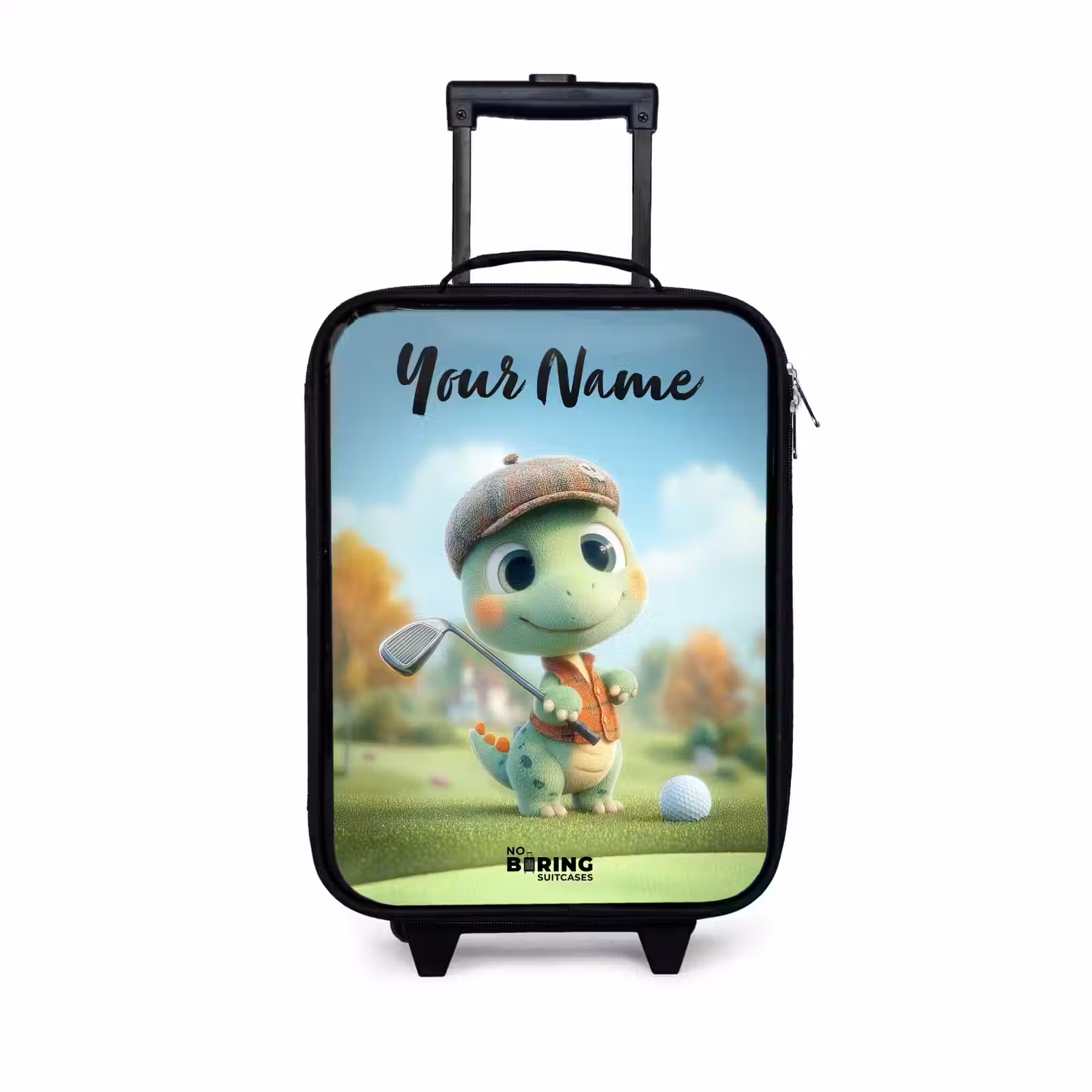 Children's suitcase with name - Golf - Dino - Green — 1