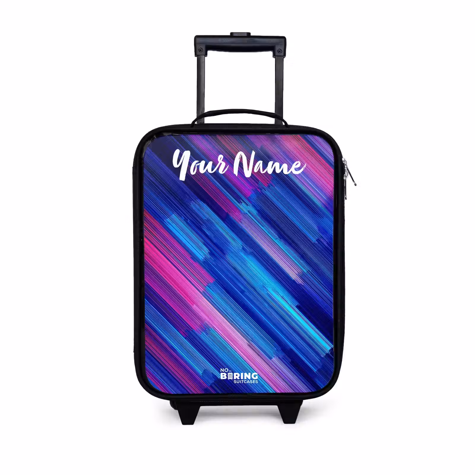 Children's suitcase with name - Neon - Stripes - Abstract - Blue - Pink — 1
