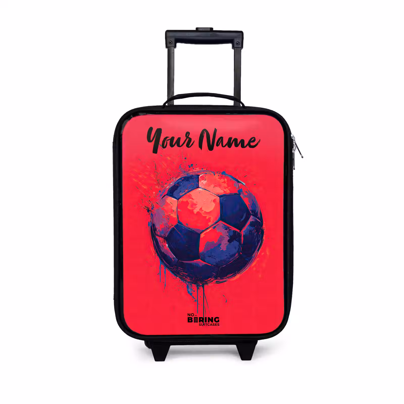 Children's suitcase with name - Soccer Vibes - Paint - Blue - Red — 1