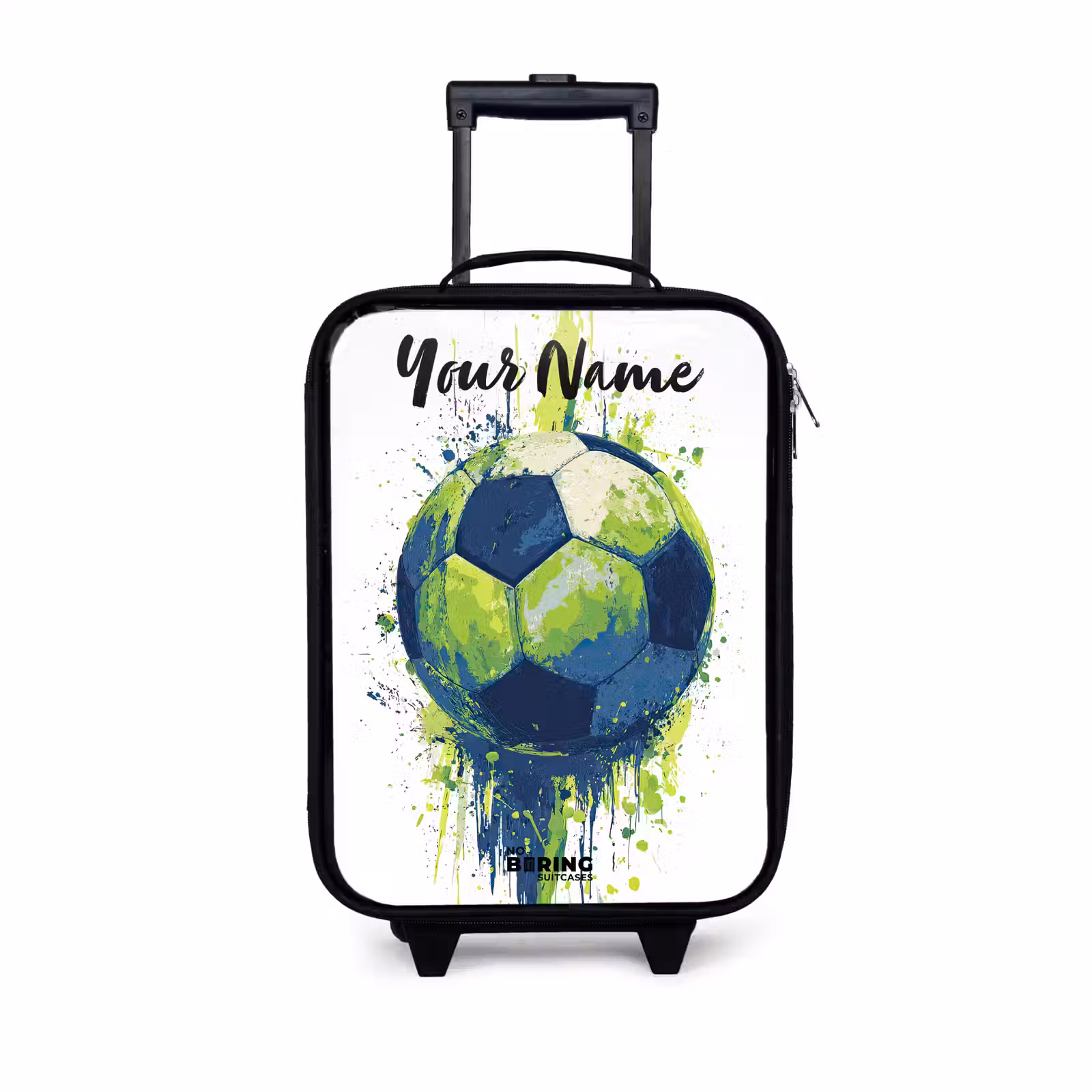 Children's suitcase with name - Soccer Vibes - Paint - Green - Blue — 1