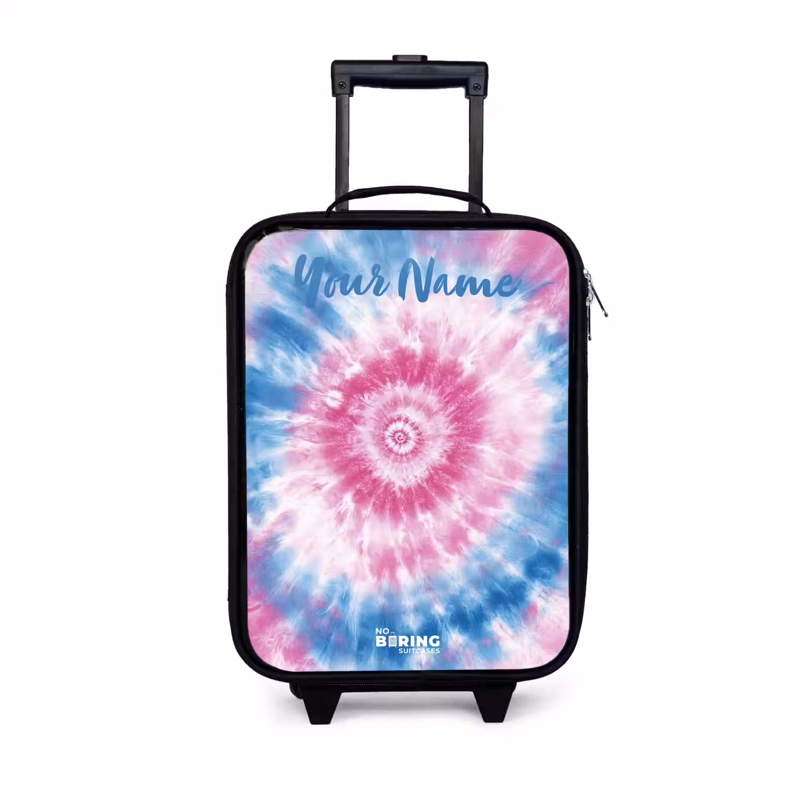 Children's suitcase with name - Tie dye - Abstract - Blue - Pink — 1