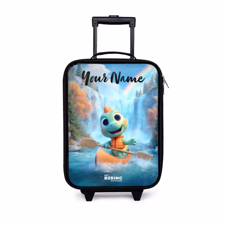 Children's suitcase with name - Dino - Nature - Waterfall — 1