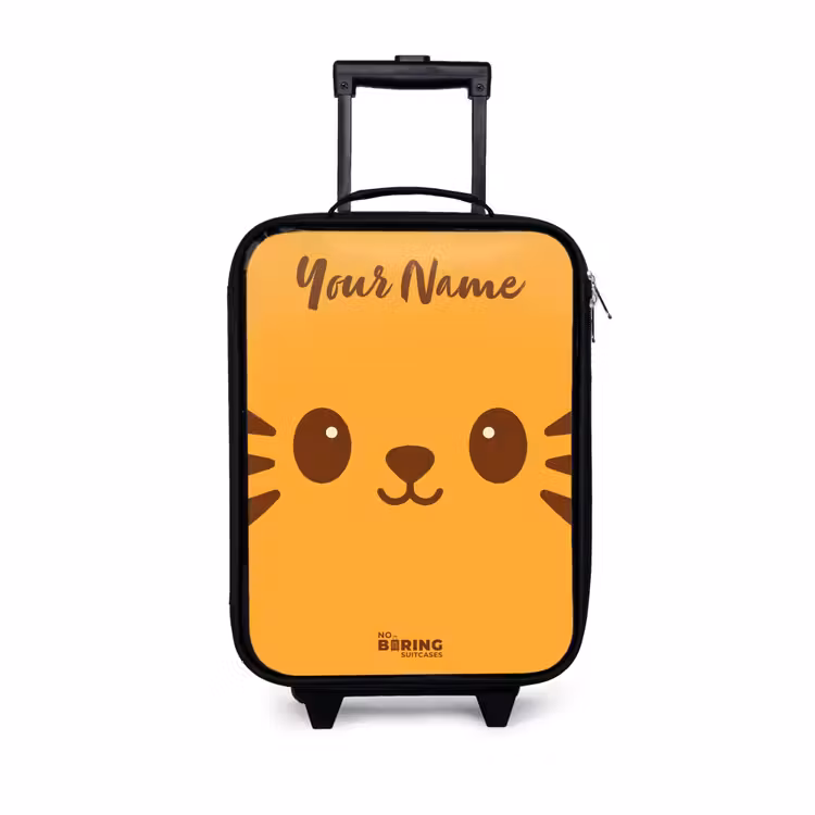 Children's suitcase with name - Kawai - Tiger - Orange — 1