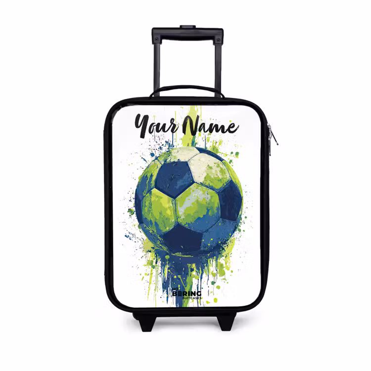Children's suitcase with name - Soccer Vibes - Paint - Green - Blue — 1