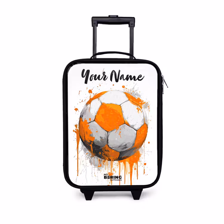 Children's suitcase with name - Soccer Vibes - Paint - Orange — 1