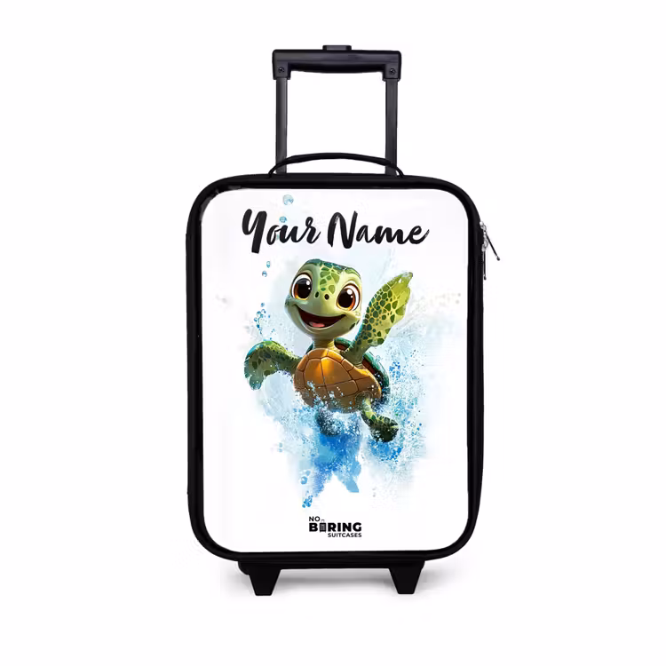 Children's suitcase with name - Turtle - Water - Green — 1
