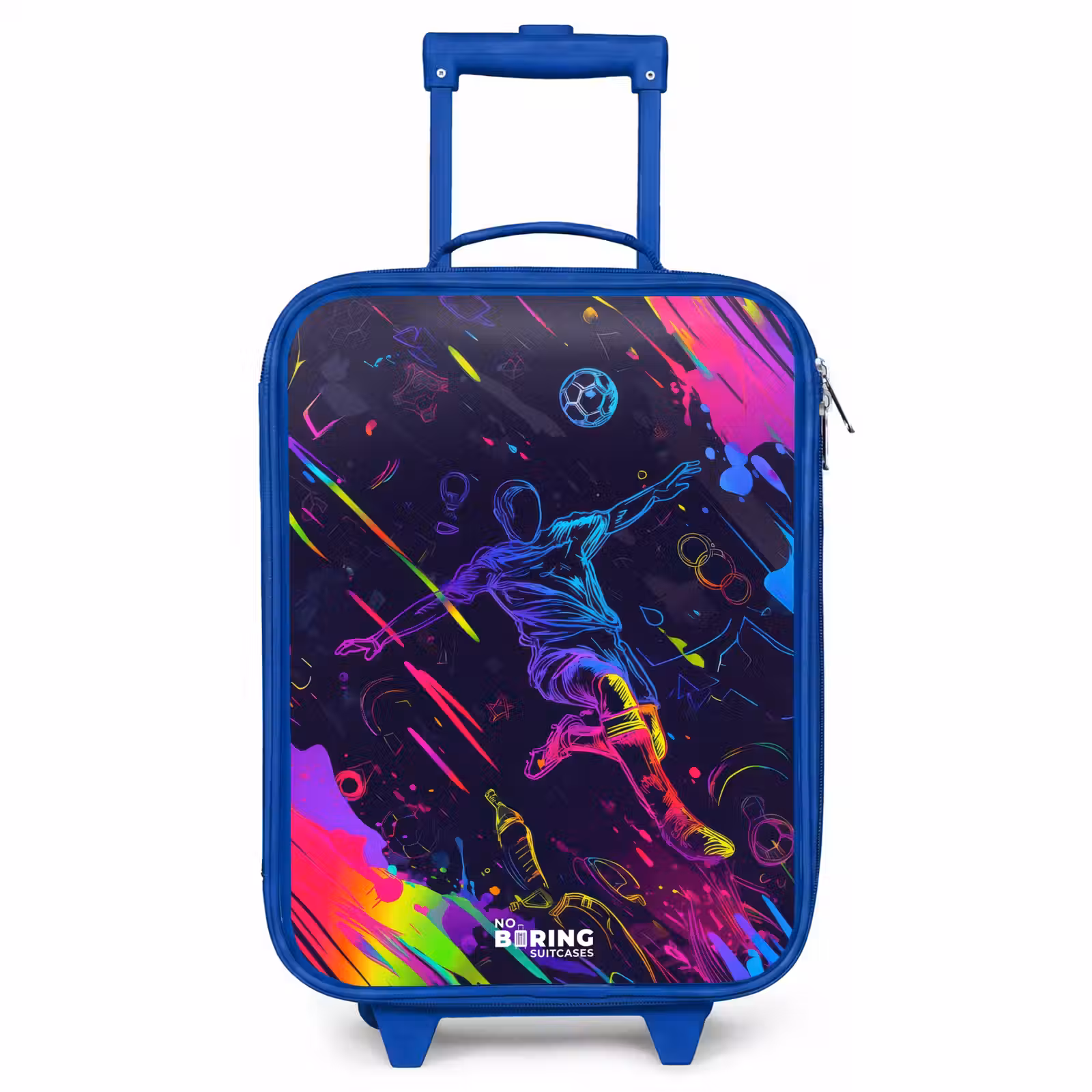 Children's suitcase - Blue - Neon action packed soccer player — 1