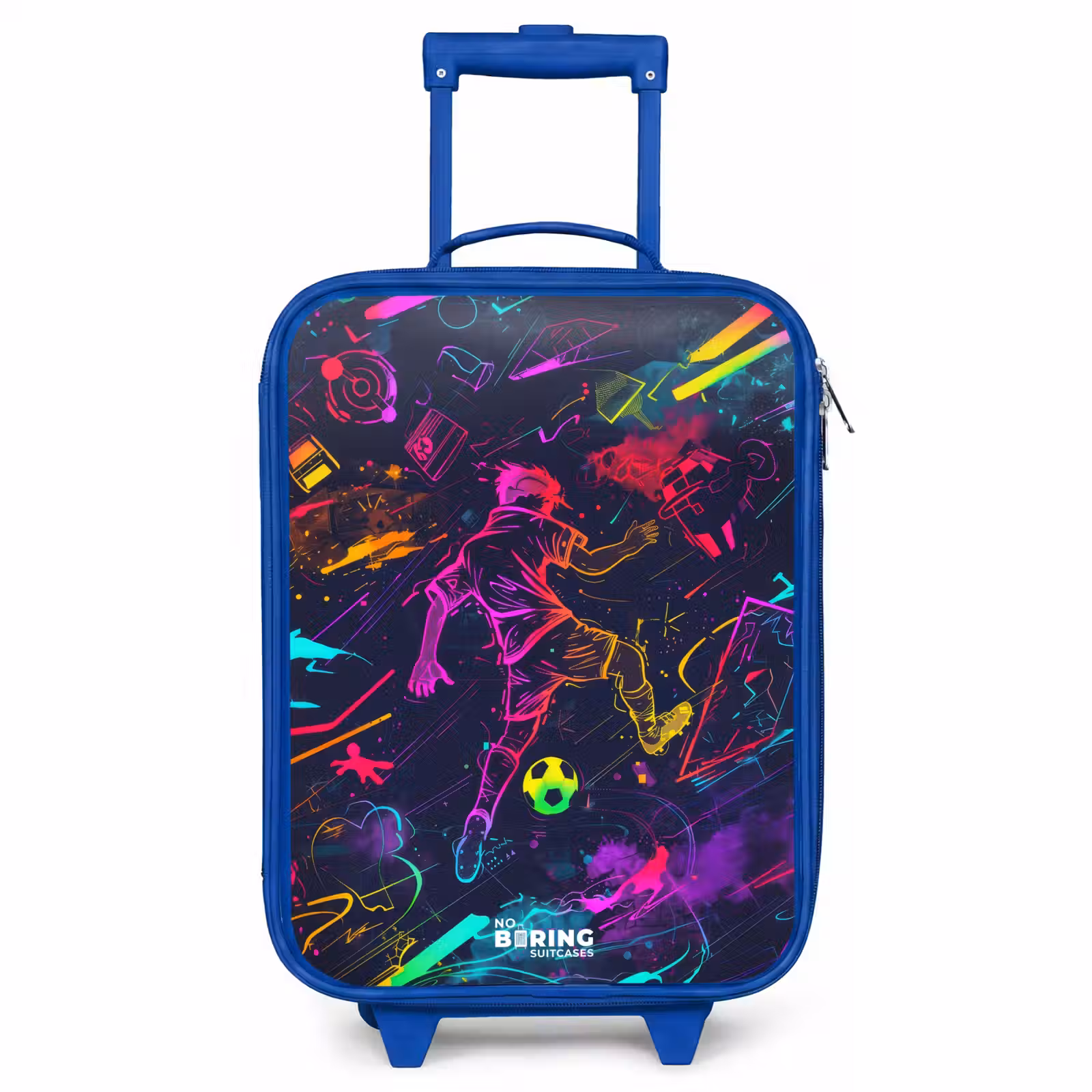 Children's suitcase - Blue - Street soccer in space colors — 1