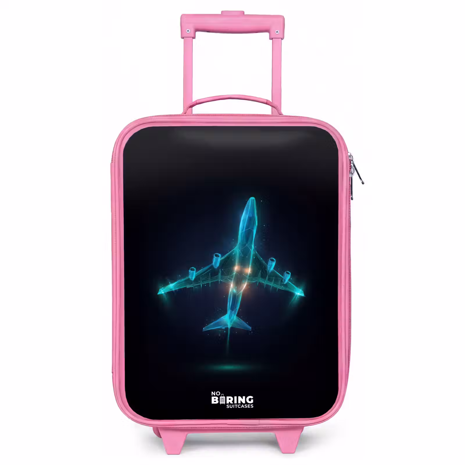 Children's suitcase - Pink - Luminous airplane — 1