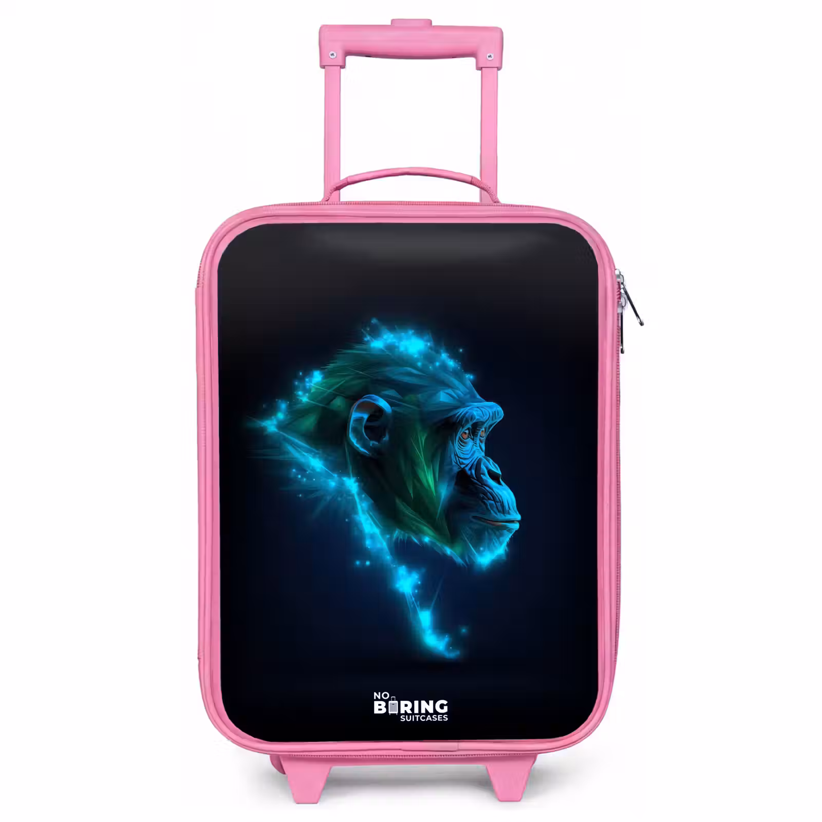 Children's suitcase - Pink - Neon silhouette of a chimpanzee — 1