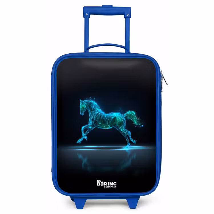 Children's suitcase - Blue - Futuristic galloping horse — 1