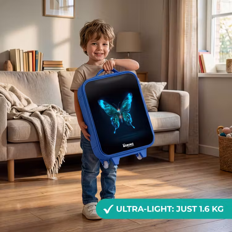 Children's suitcase - Blue - Magical digital butterfly — 3