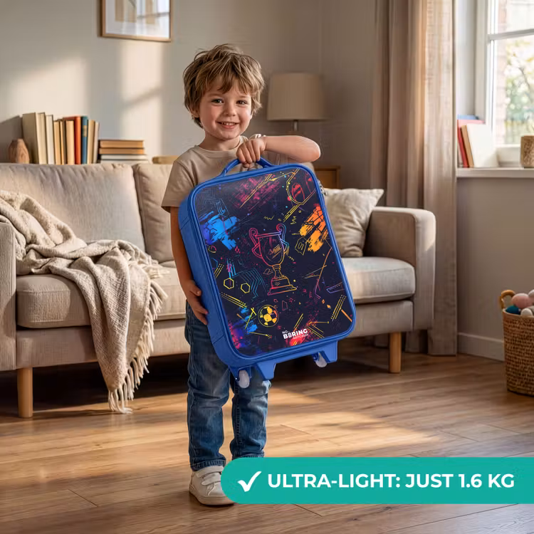 Children's suitcase - Blue - Neon sports trophy design — 3