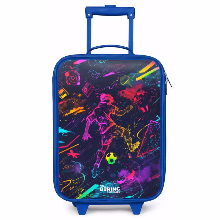 Children's suitcase - Blue - Street soccer in space colors — 1