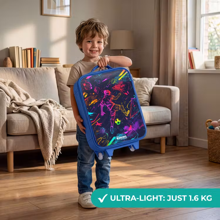 Children's suitcase - Blue - Street soccer in space colors — 3