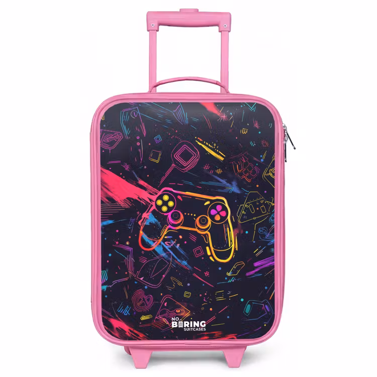 Children's suitcase - Pink - Gamer world in neon style — 1