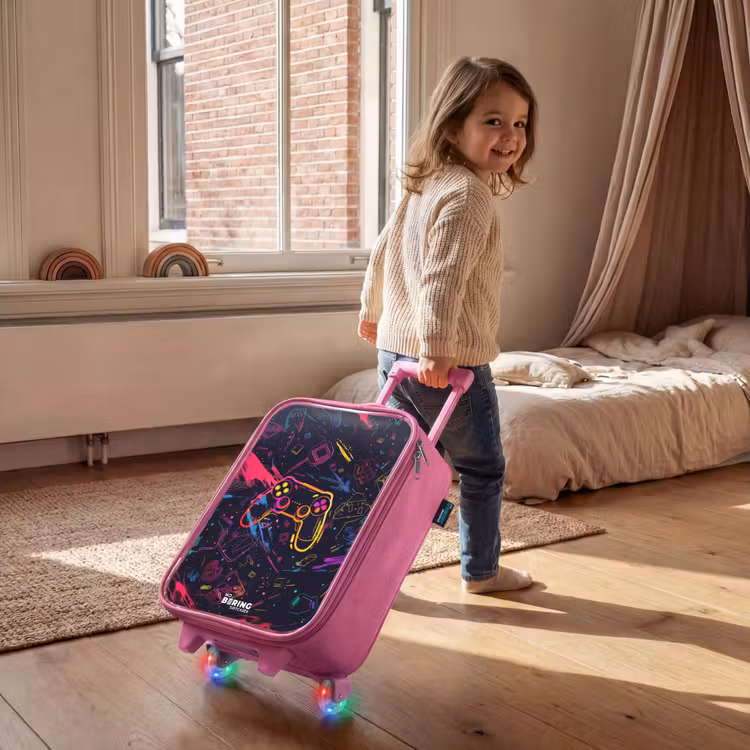 Children's suitcase - Pink - Gamer world in neon style — 2