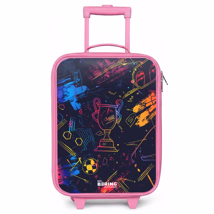 Children's suitcase - Pink - Neon sports trophy design — 1
