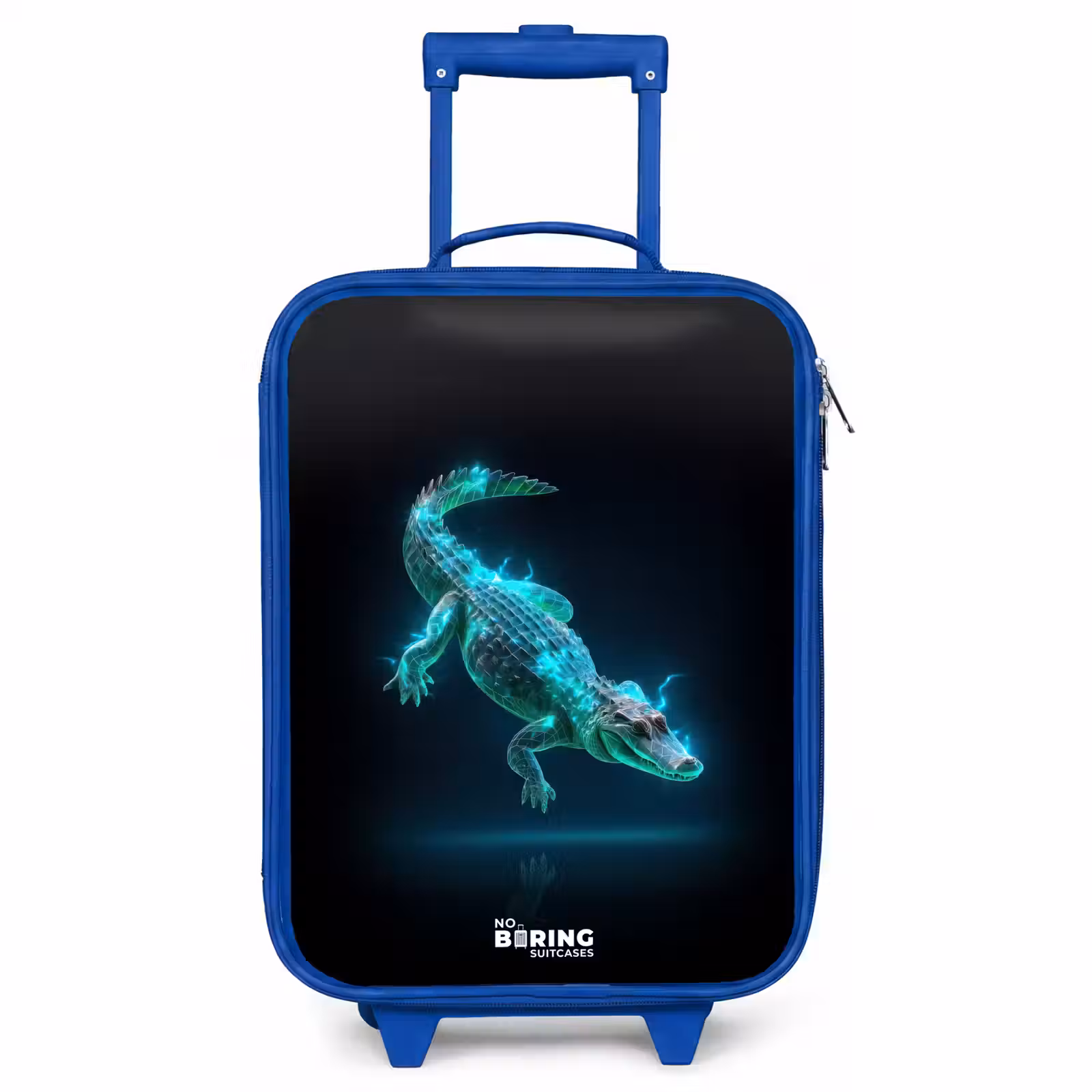 Children's suitcase - Blue - Cyber crocodile in action pose — 1